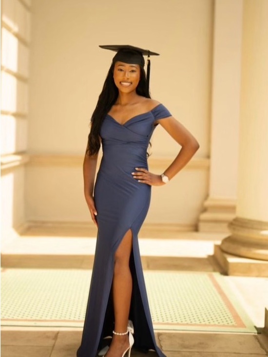 Fashion Nova Dresses & Skirts - Fashion Nova Navy Off-Shoulder Maxi Dress with Side Thigh Slit
